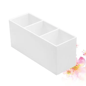 

1PC Three Grids Makeup Brush Box Simple Makeup Brush Drying Display Box Desktop Office Supplies Storage Box Makeup Pencil Eyebro
