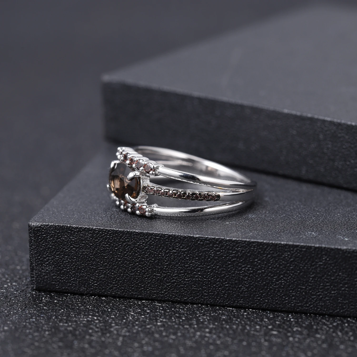 GEM'S BALLET, 0.75Ct, натуральный дымчатый кварц, драгоценный камень, кольца, 925 пробы, серебро, античный стиль, кольцо для женщин, хорошее ювелирное изделие