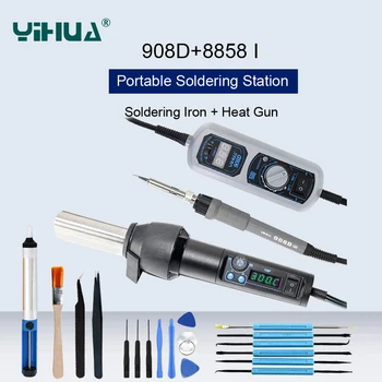 

YIHUA 8858-I 908D Adjustable Electronic Hot Air Gun Desoldering Soldering Station Soldering Iron BGA Rework Soldering Station