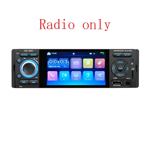 Radio Only Автомобиль радио 1din 4 дюйма Сенсорный экран Аудио Стерео Bluetooth Зеркало Ссылка заднего вида Камера Usb AUX MP5 плеер Дистанционное Управление - Цвет: Radio Only