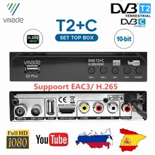 Sintonizador de TV DVB T2-C H265, Receptor de televisión Digital T2 compatible con WIFI USB, Youtube, EAC3, 10bit, gran oferta