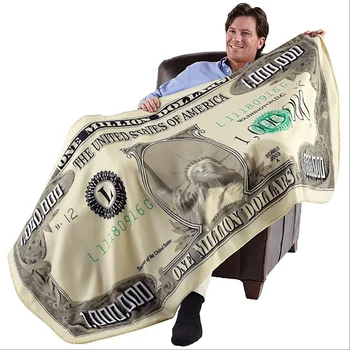 

Funny One Million Dollar 3D Printing Blanket Flannel Sofa Blanket Living Room Carpet Gifts to Friend