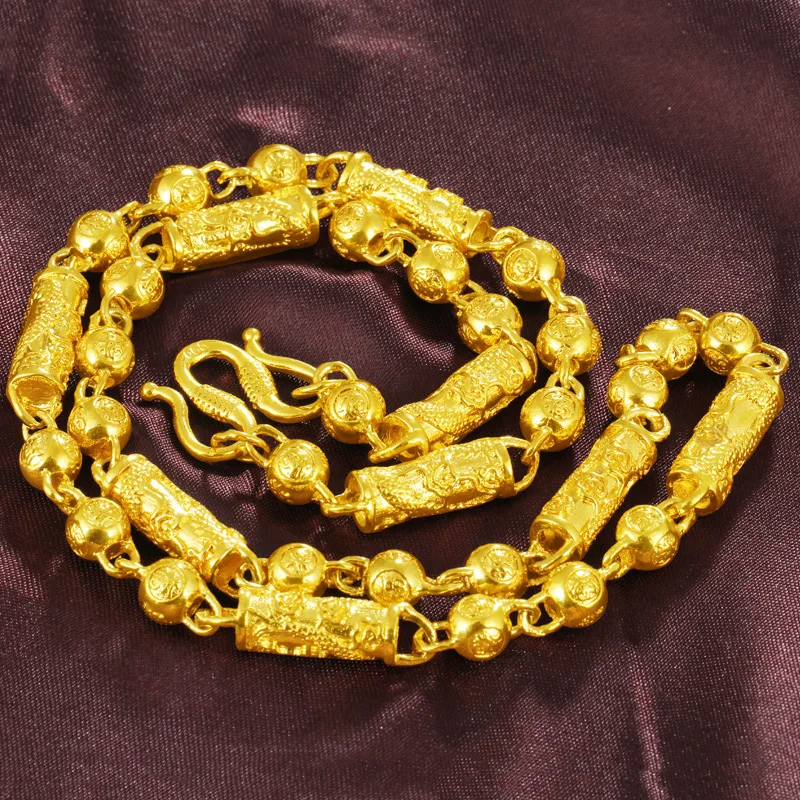

22K Gold Filled Not Fade Necklace for Unisex Fine Colgantes De Bizuteria Kolye Bijoux Men Colgante Naszyjnik Gold Jewelry Gift