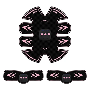 8FJCD-PINK NO BOX Умный EMS массажный стимулятор мышц живота тренажер Упражнение Вибрационный пресс для похудения Сжигание жира Тренажерное Оборудование USB зарядка - Цвет: 8FJCD-PINK NO BOX