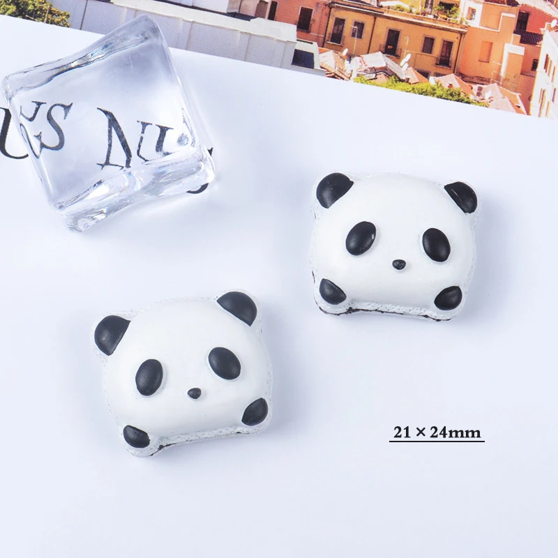 Panda 20 шт 22 мм смолы мультфильм Burger патч медведь/кролик/панда еда игрушки DIY материалы телефон оболочки/шпилька/серьги кулон аксессуары - Цвет: Panda