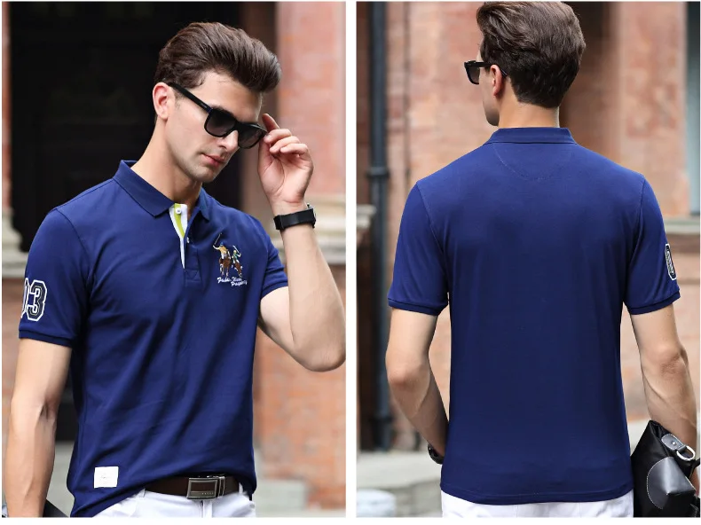 Place Of Origin Supply Of Goods Summer Men'S Wear New Style Teenager Fold-down Collar Solid Color Cotton Piquet Polo Shirt Large