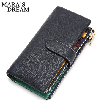 

2020 New Design Wallet Women Leather Phone Pocket Wallets Woman Genuine Leather Women's Purses Card Holder Clutch Wallet