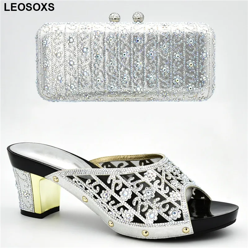 

New Arrival Italian Shoe and Bag Set for Party In Women Block Heel Shoes Nigerian Women Wedding Pumps Latest African Women Shoes
