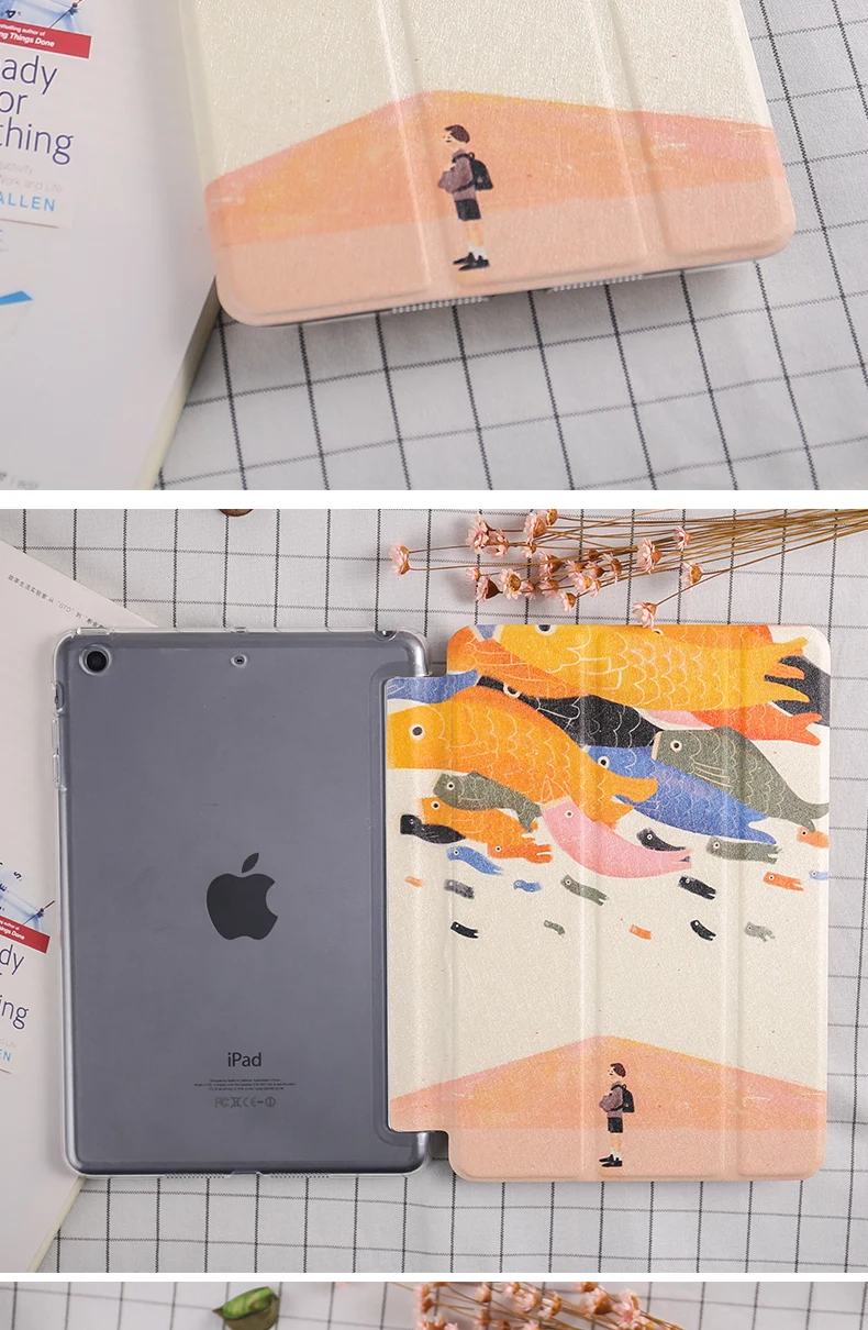 Автоматический будильник смарт-чехол с подставкой для Планшеты ipad Mini1 на возраст 2, 3, 4, 5, ipad air 2 3 pro 10,5 Мультфильм защитный чехол для ipad 2, 3, 4 18 9,7