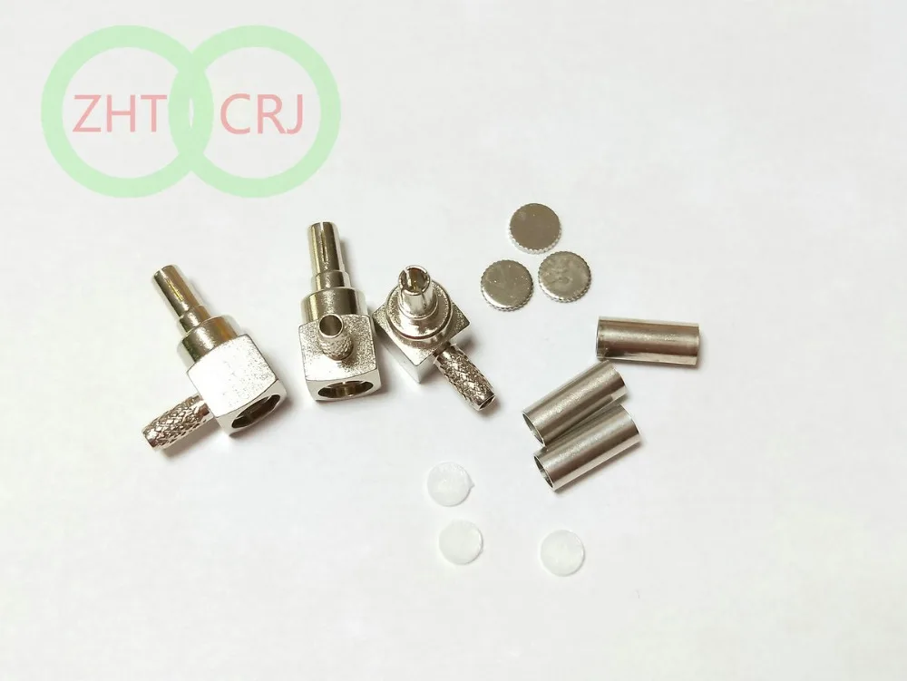 100 шт. CRC9 мужской правый угол обжима для RG174 RG188 RG316 RF разъем