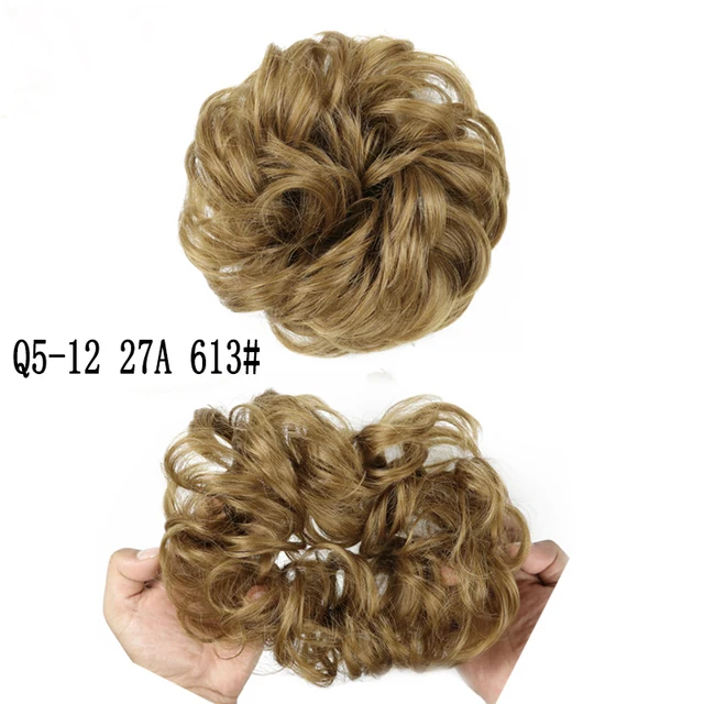MERISIHAIRHair Extensions Wavy Curly Messy Hair Bun Extensions Donut Hair Chignons Hair Piece Wig Hairpiece headwear rings ring 12 27A 613