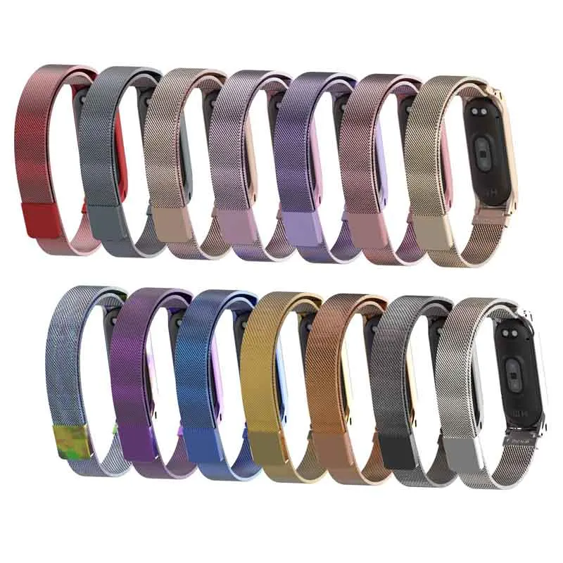 Запястье для Xiaomi mi Band 4 3 металлический ремешок фитнес-Браслет Смарт-часы спортивные mi lanese Pulseira Correa пояс для mi band 4 3