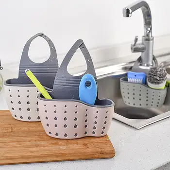 

Kitchen Organizer Sponge Storage Hanging Basket Drainer Sink Holder Rack Hanging Bag Adjustable Drain Color Snap 3 Bathroom L5C9
