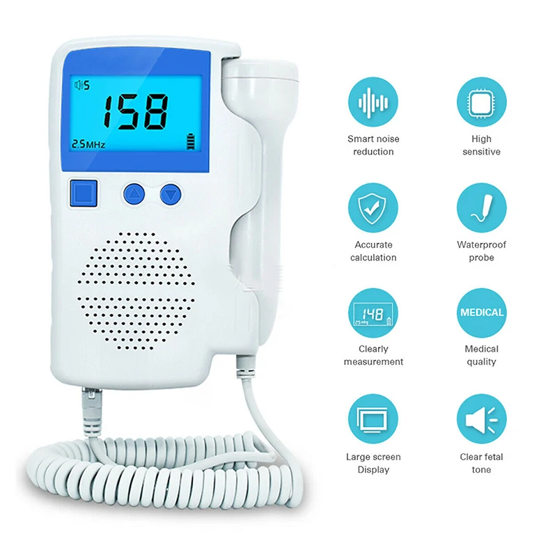 3.0 MHz Baby LCD Ultrasonic Detector Fetal Doppler Prenatal Heartbeat Monitor