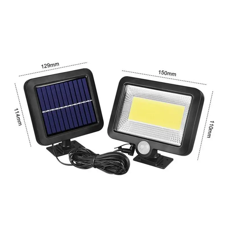 Горячая 100LED COB сплит Солнечный настенный светильник встроенный аккумулятор открытый сад водонепроницаемый прожектор инфракрасный индукционный светильник для человеческого тела s - Испускаемый цвет: White