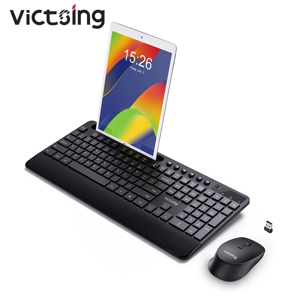 VicTsing PC321 2.4GHz USB Wireless Keyboard and Mouse Combo Lagfree