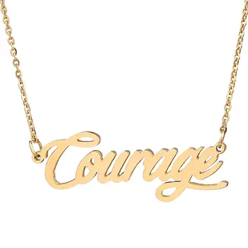 

Custom English Lette Name Stainless Steel Gold Color Necklace Customized Nameplate Necklaces Colier Personaliser Jewelry