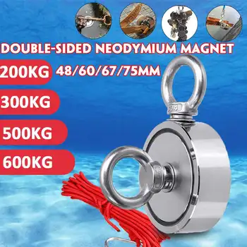 

Industrial Magnet Fishing Magnets Deep Sea Salvage Strong Magnet Pot Magnetic Hook Permanent Neodymium NdFeB Magnetic with Rope
