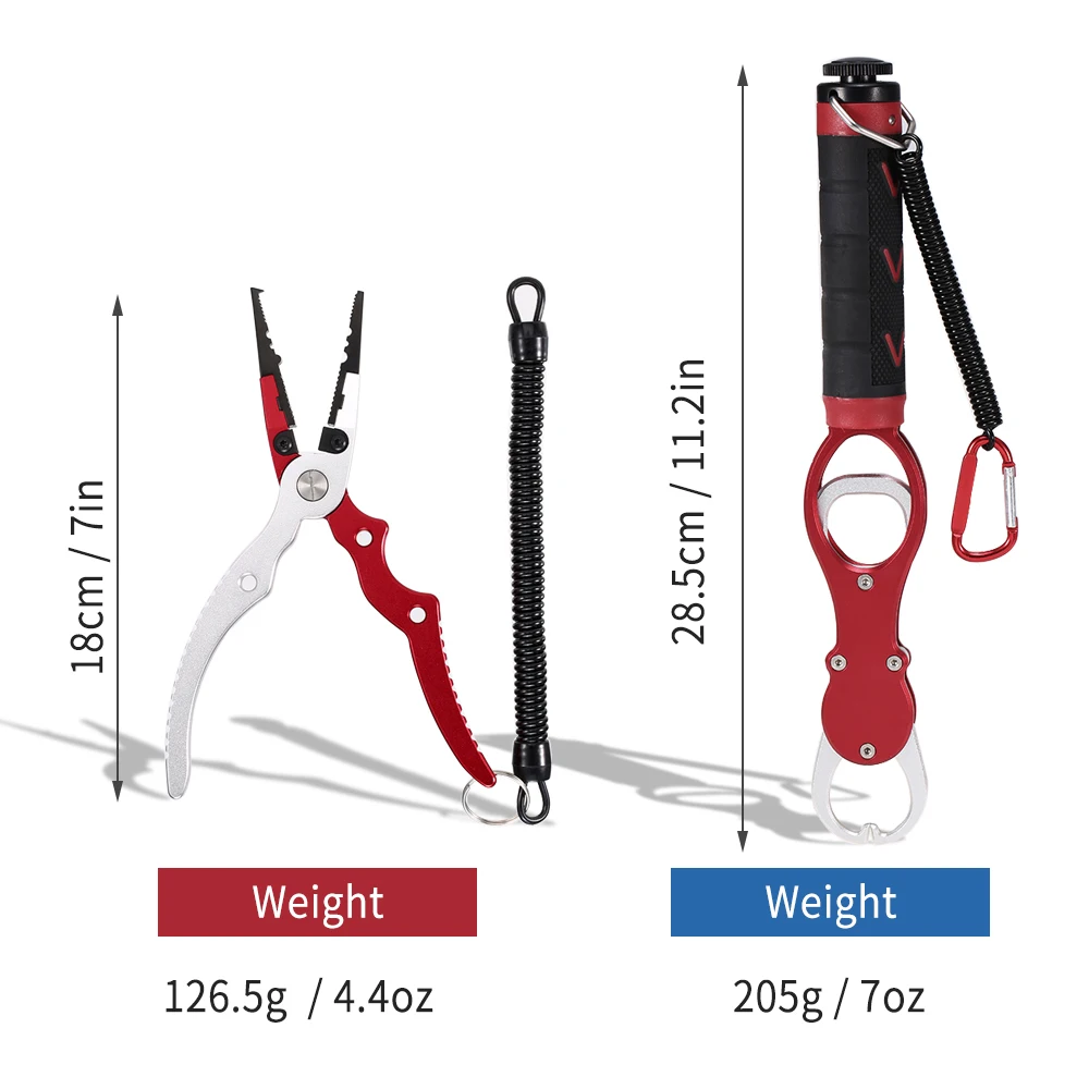 

Portable Fishing Gripper Hook Remover Set Fishing Lip Plier Multifunctional Aluminum Gripper with Weighting Graduations