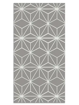 

Panorama Vinyl Rug Gray Stars Lines - Kitchen Carpet Anti-Slip Flame Retardant - Living Room Rug - XXL Rugs - PVC Rugs