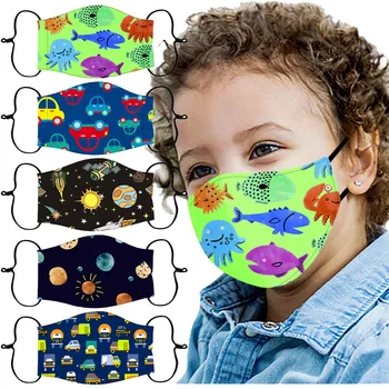 

5PC Children's Breathable Face Shield Adjustable Cloth Face Shield Mouth Mask Reusable Washable Face Mask Windproof mondmaskers