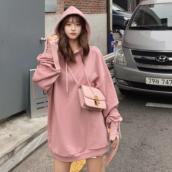 

2019 Autumn New Korean Version Of The College Style Loose Fashion Casual Thick Hooded Pullover Harajuku Streetwear
