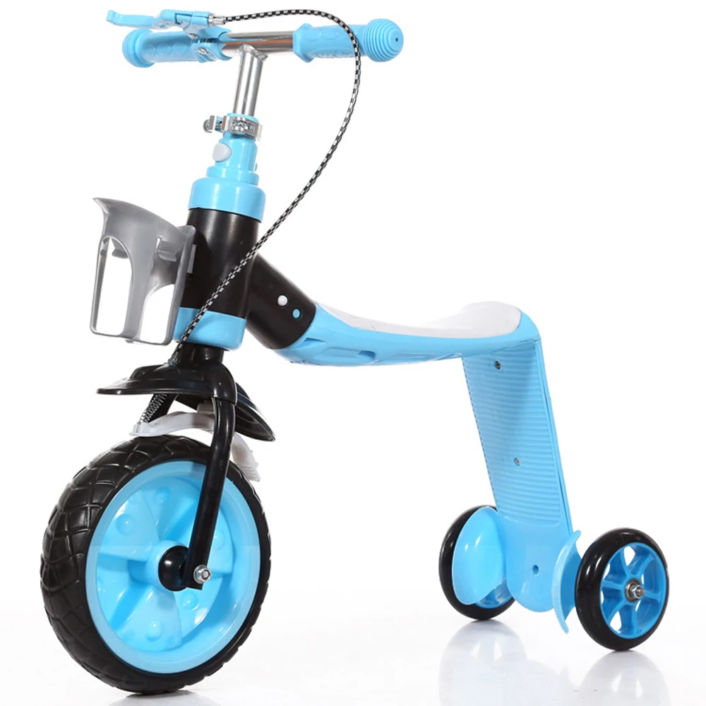 

2 in 1 Kids Child Scooter Balance Car Children's Balance Bike Baby Multifunctional Tricycle with 3 Wheels Stand Seat Folding