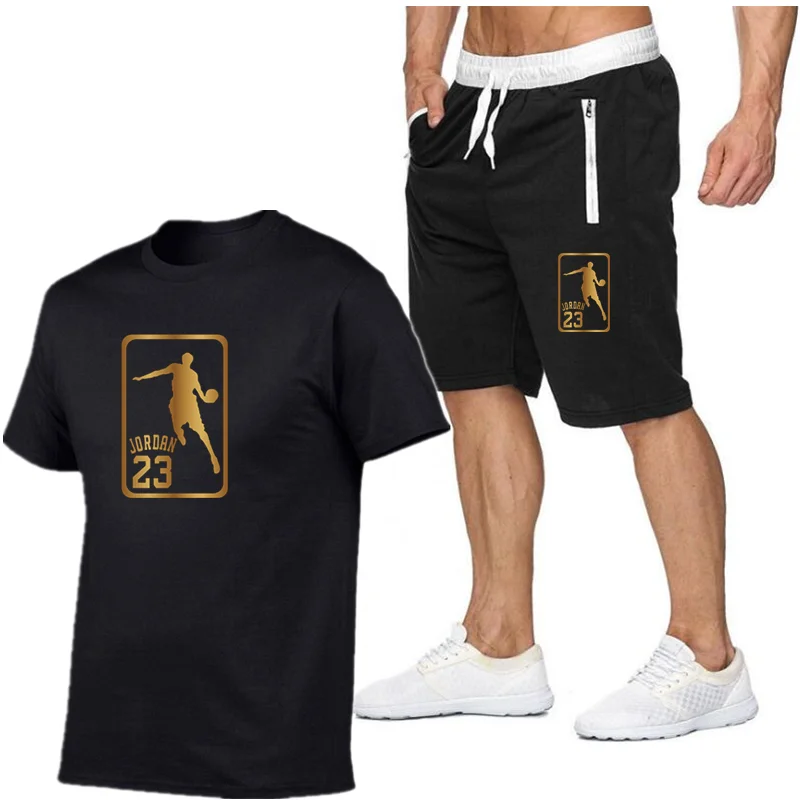 

2020 Summer Hot Sale Men's Sets T Shirts+shorts Two Pieces Sets Casual Tracksuit new Male Casual Tshirt Fitness trousers men Set