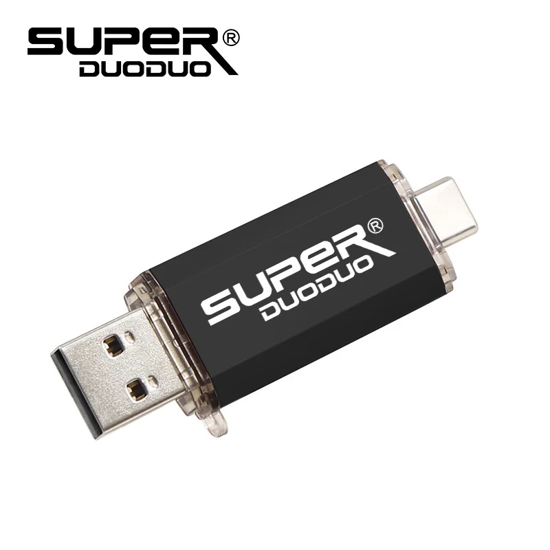 Цветной USB 2,0 type-C металлический usb флеш-накопитель 16 ГБ 32 ГБ 64 ГБ 128 ГБ ключ usb флешка флеш-накопитель USB 2,0 для телефона type C - Цвет: black