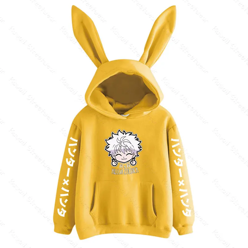 2021 Janpanese Anime Hunter X Hunter Killua Rabbit Hoodie Women Girls Korea Sweatshirts Kawaii streetwear teen light blue hoodie Hoodies & Sweatshirts