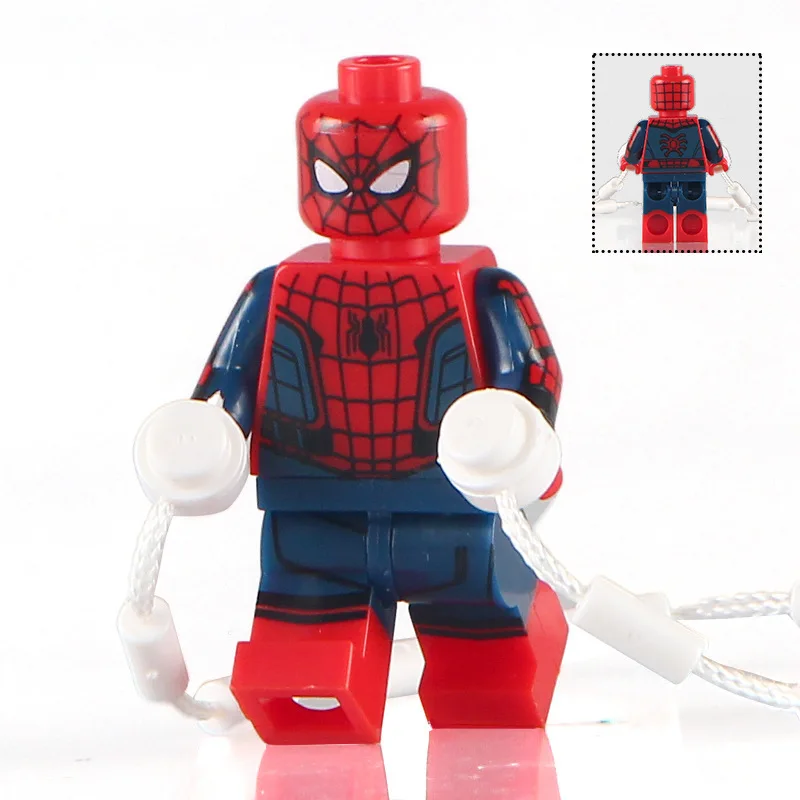 50 шт./лот Человек-паук Marvel Super Heroes возвращение домой экшн Ингс коллекция образование строительные блоки игрушки для детей - Цвет: Цвет: желтый