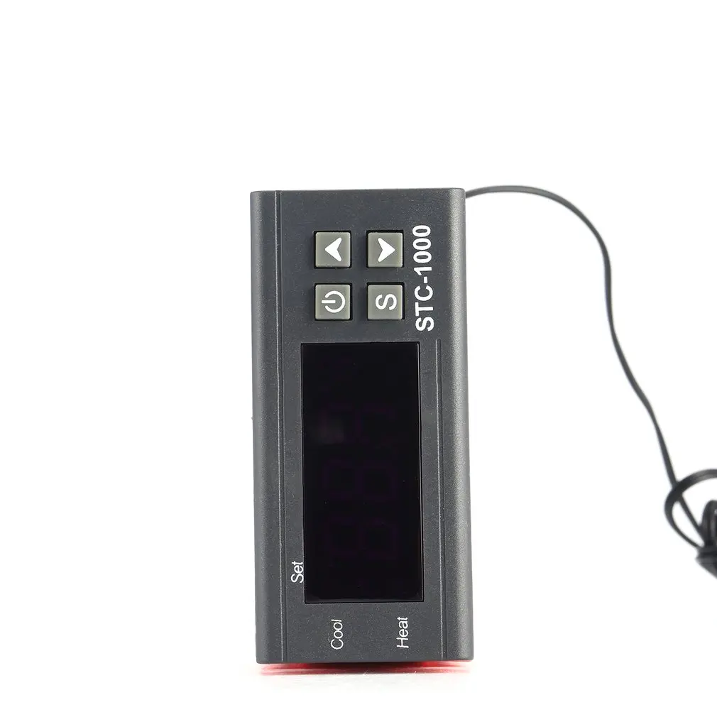 Цифровой контроллер температуры с ЖКД STC-1000 с 1 м датчиком Термостат Регулятор Нагреватель Охладитель два выходное реле
