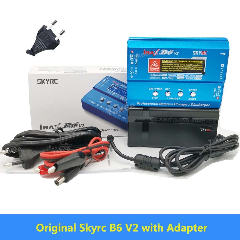 SKYRC IMAX B6 V2 баланс зарядное устройство Dis зарядное устройство 6A 60 Вт для DJI Mavic TB4X NiMH NiCD LiHV NiCd PB литий-ионный аккумулятор зарядное устройство - Цвет: B6 V2 with EU