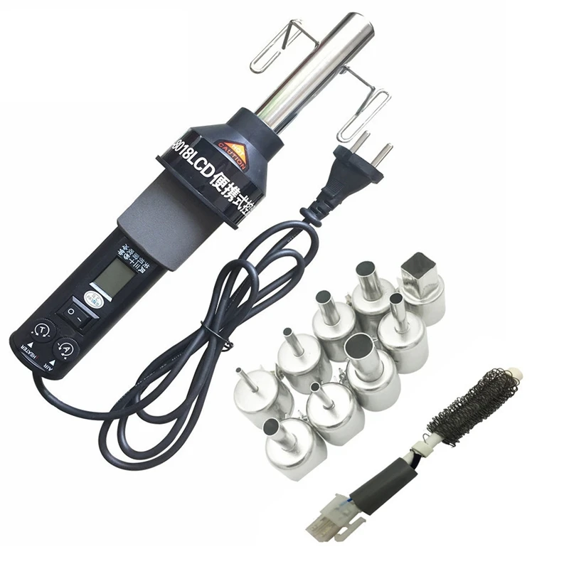 ELEG-Eu Plug, Gj-8018Lcd, 220 В, 450 Вт, регулируемая степень, электронная Тепловая паяльная станция с горячим воздухом+ электрическая пайка Iro