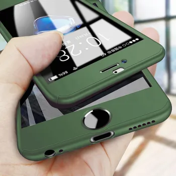 Перейти на Алиэкспресс и купить 360 Полное покрытие чехол для iPhone SE 2020 11 Pro Max защитный чехол для iPhone 11 XS Max XR X 8 7 6S 6 Plus 5 5S чехол со стеклом