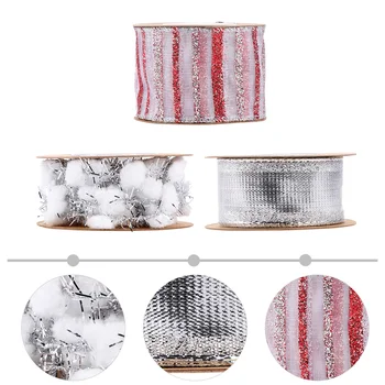 

3pcs Stylish Pretty Exquisite Craft Ribbon Christmas Ribbon for Party Festive
