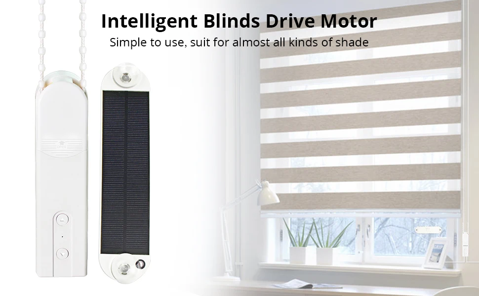 Benexmart Bluetooth control Smart Elegance European chain motor with solar panel shades roller vertical venetian Zebra Blind