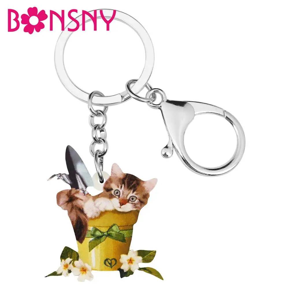 Акриловая ручная сумка Bonsny с изображением норвежского леса и кошки