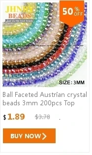 JHNBY бусины круглой формы высокого качества с австрийскими кристаллами, 6 мм, 50 шт., стеклянные бусины для браслетов своими руками