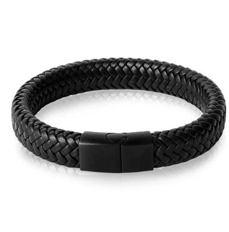 Black Leather Bracelet - Image 5