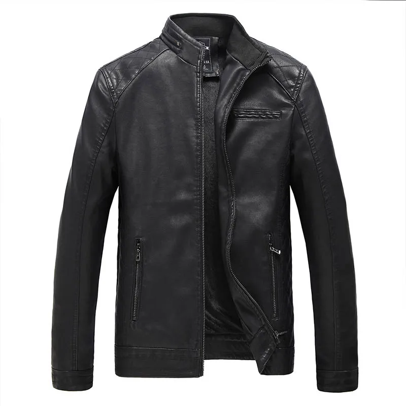 Новая кожаная мужская куртка зима/осень мягкая pu кожаная куртка пальто мужская деловая/Повседневная Мужская мотоциклетная куртка плюс размер L-6XL