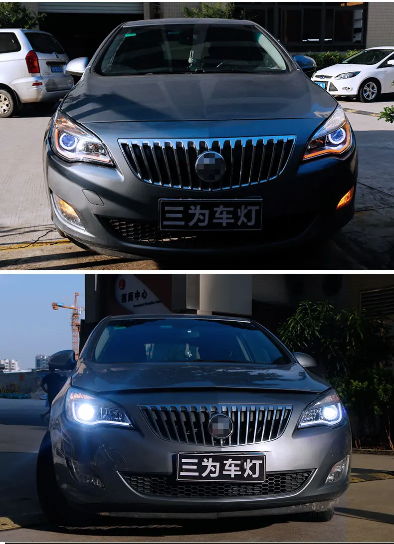 Автомобильный Стайлинг светодиодный светильник на голову для Buick Excelle светодиодный светильник на голову s для Excelle Головной фонарь Angel eye светодиодный передний светильник Биксеноновая линза ксенон H