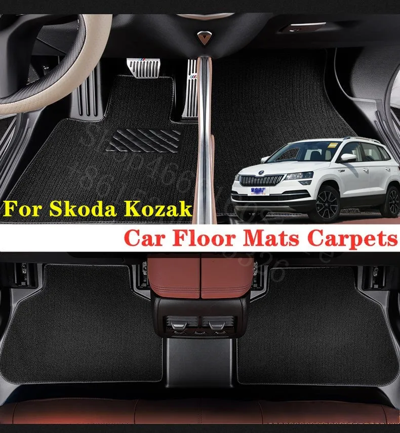 Puou для Skoda Kozak автомобильные коврики, ковры, передние и задние, полный набор, Пользовательские Авто накладки на ноги, автомобильные водонепроницаемые ковровые покрытия