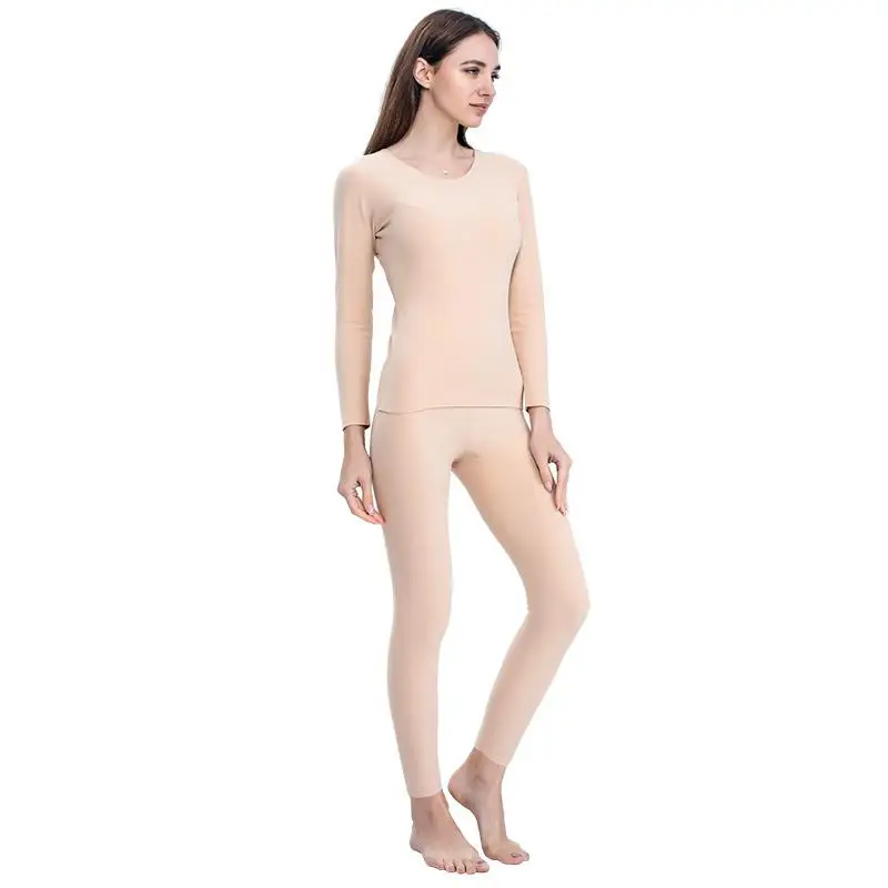 Однотонный Теплый мягкий свитер, комплект термобелья для женщин, термо ...