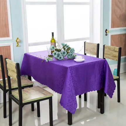 Dark Purple Полиэфирный цветок с вьющимся стеблем Ресторан скатерти моющийся Стол Крышка банкетный стол в гостинице ClothDecoration - Цвет: Dark Purple