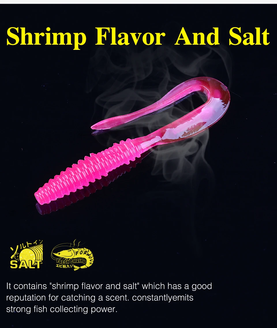 TSURINOYA 63mm 0,7g 40 stücke Licht Spiel Weichen Köder Angeln Köder BOUNDEN Künstliche Silikon Wurm Ajing Bass Pike swimbaits – Detail 15