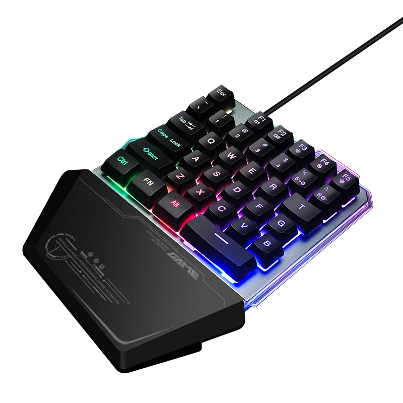 RGB PUBG Single-Handed Keyboard For PS4/Xbox/PC Mobile Phone Game Porable Wired USB LED Backlight Keypad Mechanical Keyboard