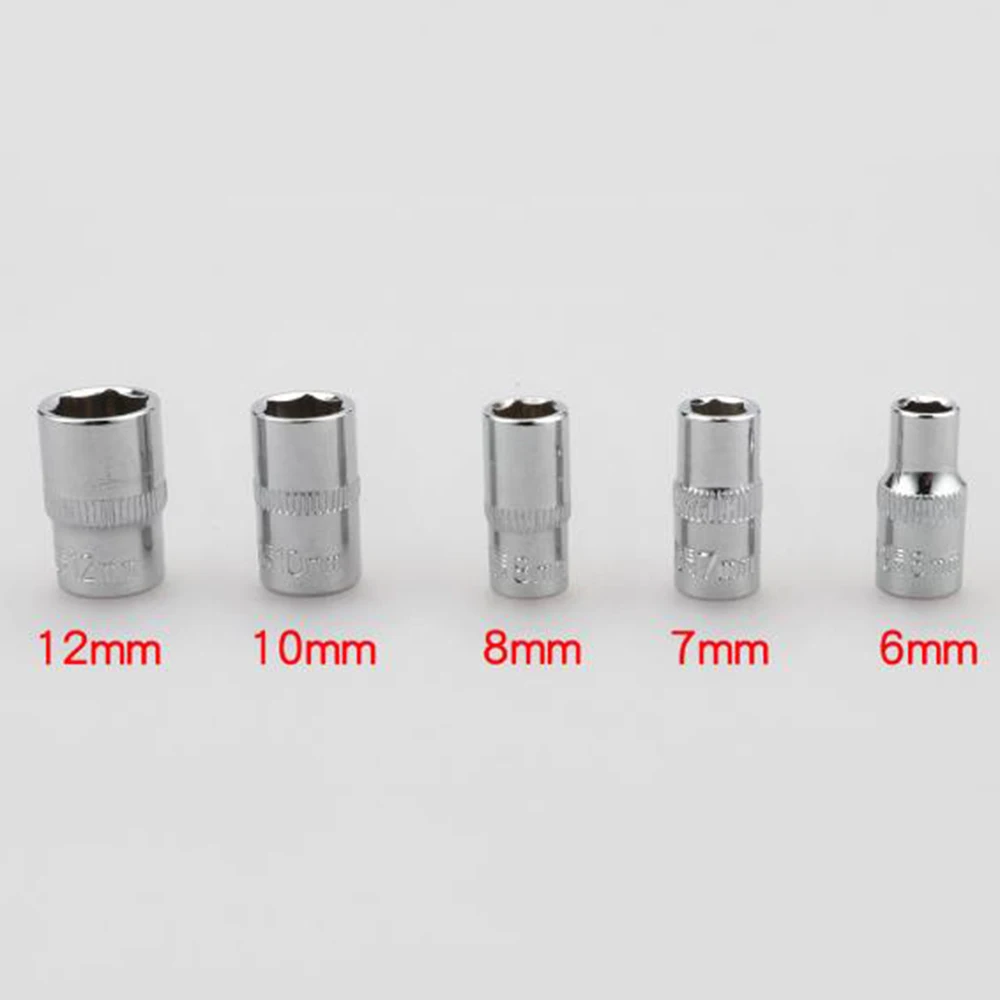 5PCS 1/4 Hex Socket Adapter Short Torque Spanner Ratchet Wrench Head Sleeve Double Tools 6mm 7mm 8mm 10mm 12mm | Инструменты