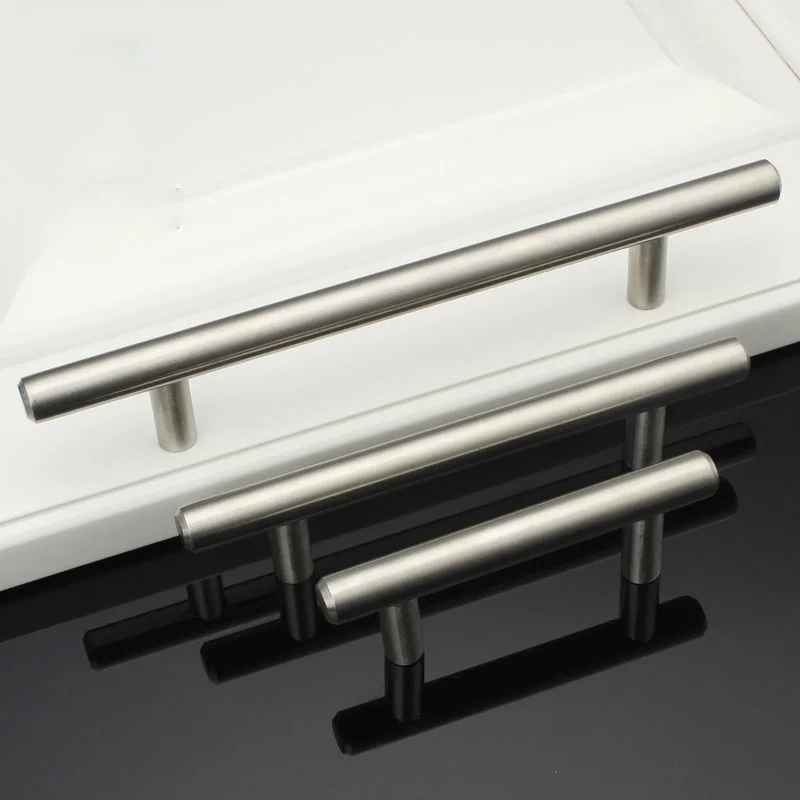 4" ~ 24" Stainless Steel Handles Diameter 10mm Kitchen Door Cabinet T Bar Straight Handle Pull Knobs Furniture Hardware