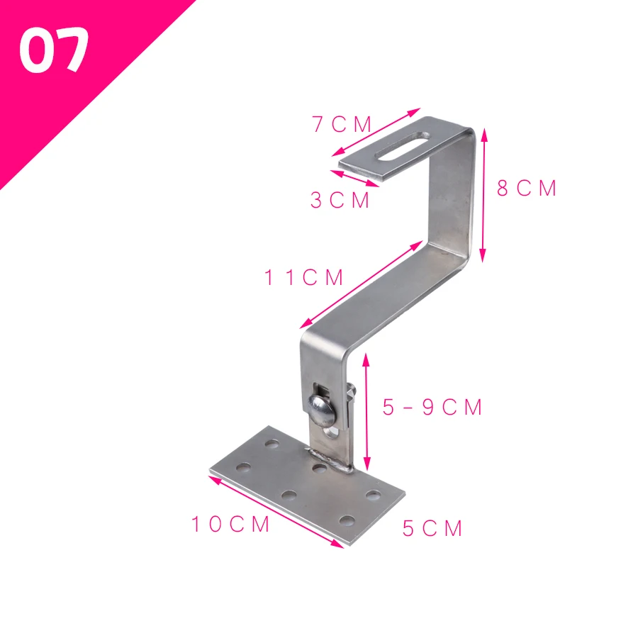 19-29 мм Регулируемая солнечная панель монтажный крюк Монтажный кронштейн на плитку крыши для солнечной панели Монтажная система pv монтажный кронштейн - Цвет: Bracket 7